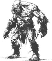 orc full body images using Old engraving style vector