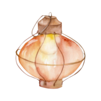 Vintage ▾ bicchiere lanterna acquerello illustrazione. olio lampada mano disegnato clip arte, accogliente autunno casa arredamento, caldo leggero per invito, ringraziamento giorno carta design png