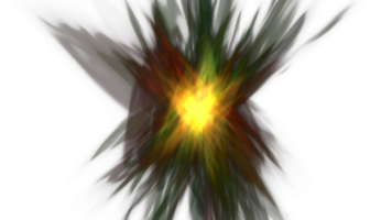 a green and yellow explosion on a transparent background png