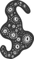 Silhouette amoeba animal black color only vector