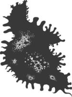 Silhouette amoeba animal black color only vector