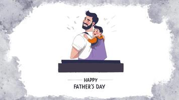 happy father 's day animation. Drawing design. Can add your father's name in the box. video