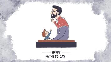 happy father 's day animation. Drawing design. Can add your father's name in the box. video