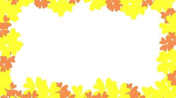 frame with colorful autumn leaves on yellow background video