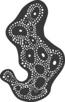 Silhouette amoeba animal black color only vector