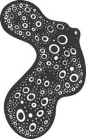 Silhouette amoeba animal black color only vector