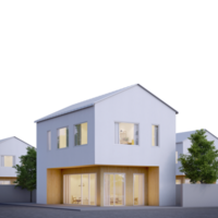 White modern house isolated png