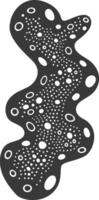 Silhouette amoeba animal black color only vector