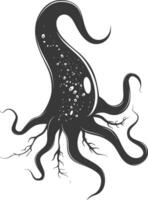 Silhouette amoeba animal black color only vector