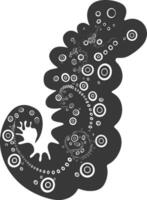 Silhouette amoeba animal black color only vector