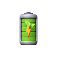 écologique batterie, sûr vert énergie. 3d rendre png