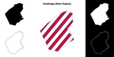 Doddridge County, West Virginia outline map set vector