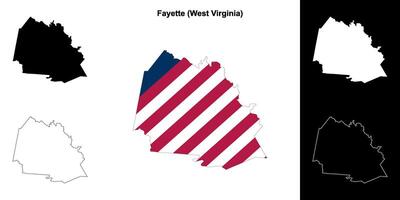 Fayette County, West Virginia outline map set vector