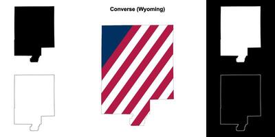 Converse County, Wyoming outline map set vector