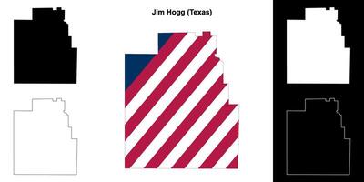 Jim cerdo condado, Texas contorno mapa conjunto vector