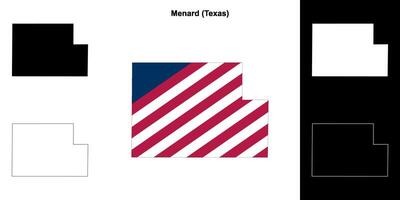 Menard County, Texas outline map set vector