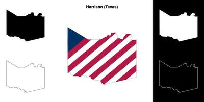 Harrison County, Texas outline map set vector