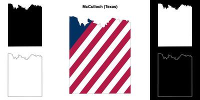 McCulloch County, Texas outline map set vector