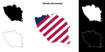 DeKalb County, Tennessee outline map set vector