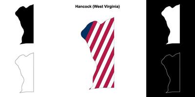 Hancock County, West Virginia outline map set vector