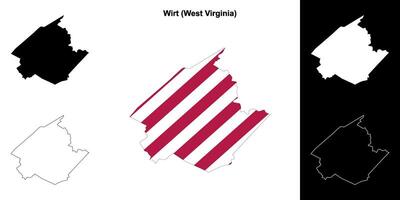 Wirt County, West Virginia outline map set vector