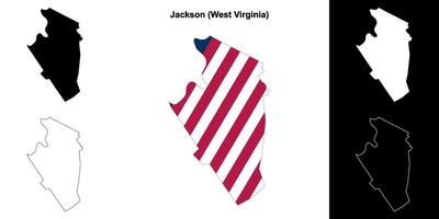 Jackson County, West Virginia outline map set vector
