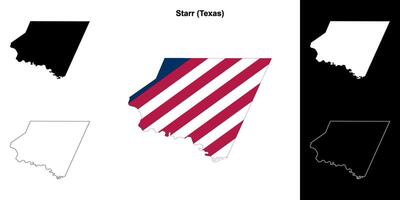 Starr County, Texas outline map set vector