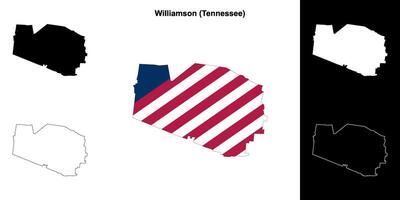 Williamson County, Tennessee outline map set vector