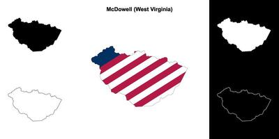 McDowell County, West Virginia outline map set vector