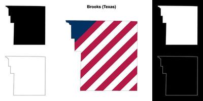 Brooks County, Texas outline map set vector