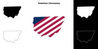 Robertson County, Tennessee outline map set vector