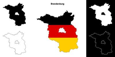 Brandenburg state outline map set vector