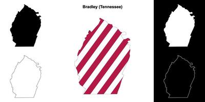 Bradley County, Tennessee outline map set vector