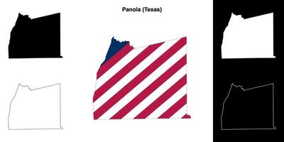 Panola County, Texas outline map set vector