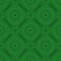 Green geometrical seamless bohemian mosaic mandala pattern background vector