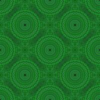 Green geometrical seamless bohemian mosaic mandala pattern background vector