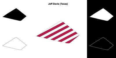 Jeff Davis County, Texas outline map set vector