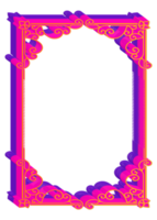 rectangle shape frame border with curve wave png