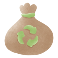 Paper bag with recycling symbol png
