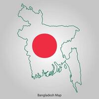 mapa de Bangladesh golpe contorno vector