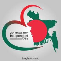 Bangladesh map with national flag vector