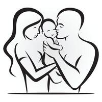 Family Silhouette parents vector