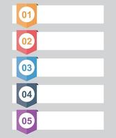 embudo, cinta infografía modelo o elemento con 5 5 paso, proceso, opción, vistoso, círculo, botón, etiqueta, escalera, escalera, rectangular, circular, etiqueta para rebaja diapositiva vector