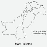 A full map of Pakistan and Outline map of Pakistan Eps File vector