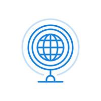 Globe symbol line icon. Global travel and geography symbol. vector