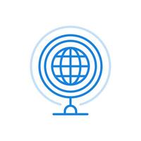 Globe symbol line icon. Global travel and geography symbol. vector