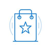 Shopping rating line icon. Store evaluation in web applications. vector