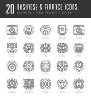 Line icons set. Trendy Modern flat thin linear stroke Business and Finance concept. vector