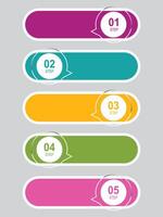 embudo, cinta infografía modelo o elemento con 5 5 paso, proceso, opción, vistoso, círculo, botón, etiqueta, escalera, escalera, rectangular, circular, etiqueta para rebaja diapositiva vector