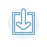 Loading information line icon. Process of filling disk with digital data. vector